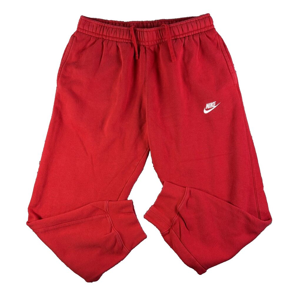 Nike Sportswear Club Fleece Joggers Mens Medium Red Activewear Training Gym Run